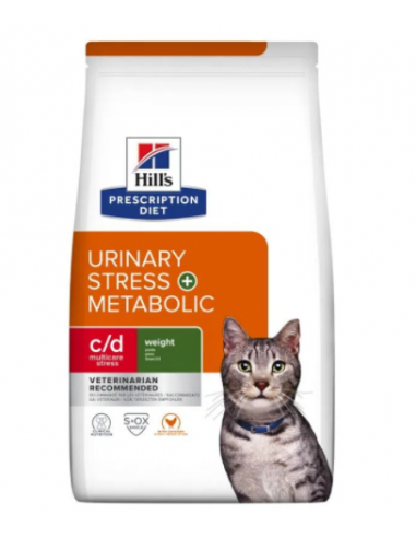 Hill's Feline C/D Urinary Stress + Metabolic Pollo KG.3. Diete per gatti