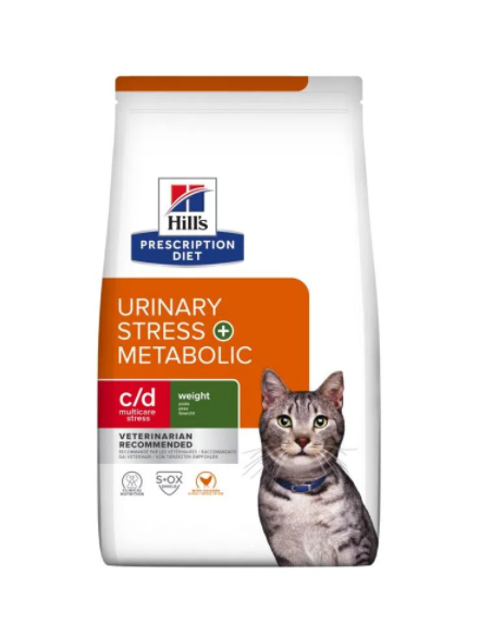 Hill's Feline C/D Urinary Stress + Metabolic Pollo KG.3. Diete per gatti