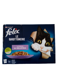 Felix Multipack le Ghiottonerie Le preferite in Gel. 12x 85gr. Cibo Umido Per Gatti