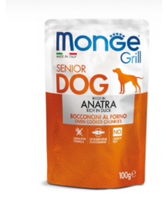 Monge Busta Grill Senior Anatra gr.100. Cibo Umido Per Cani anziani