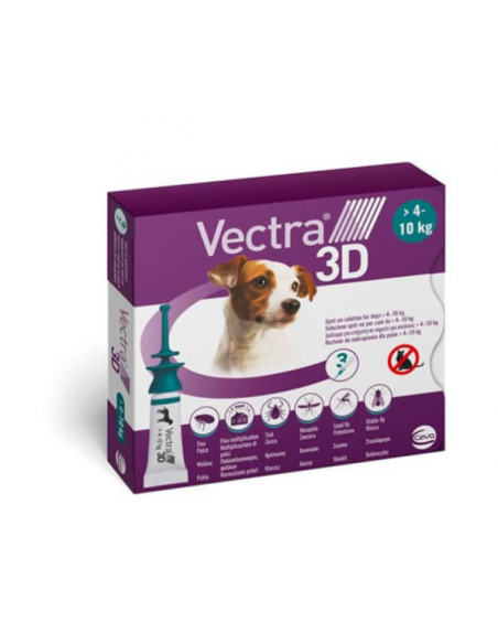 Vectra Dog 3D 4-10 Kg 3 pipette. Antiparassitario per cani