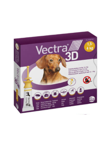 Vectra Dog 3D 1,5-4 Kg 3 pipette. Antiparassitario per cani