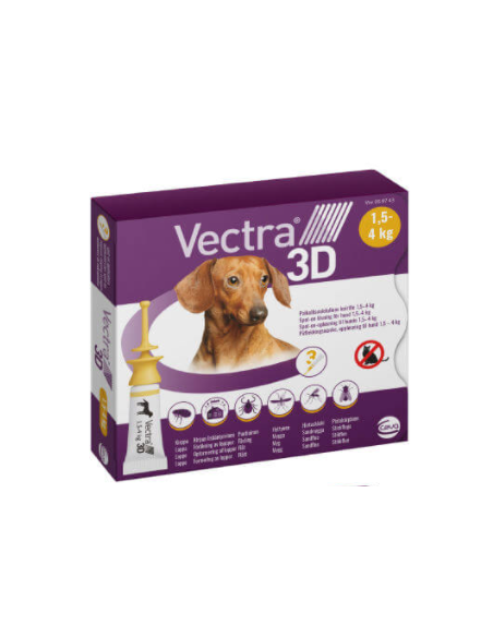 Vectra Dog 3D 1,5-4 Kg 3 pipette. Antiparassitario per cani