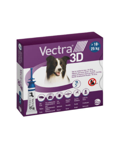 Vectra Dog 3D 10-25 Kg 3 pipette. Antiparassitario per cani