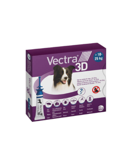 Vectra Dog 3D 10-25 Kg 3 pipette. Antiparassitario per cani