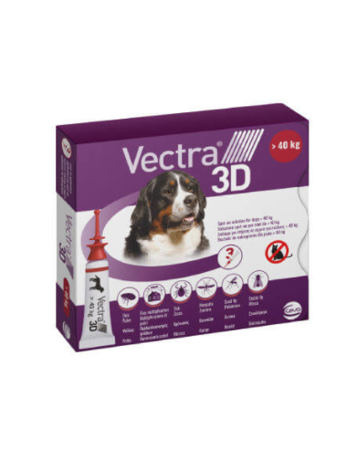 Vectra Dog 3D oltre 40 Kg 3 pipette. Antiparassitario per cani