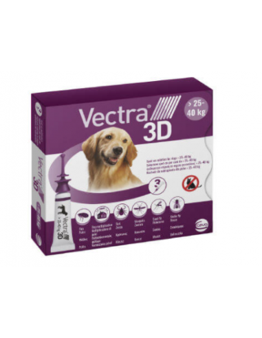 Vectra Dog 3D 25-40 Kg 3 pipette. Antiparassitari per cani