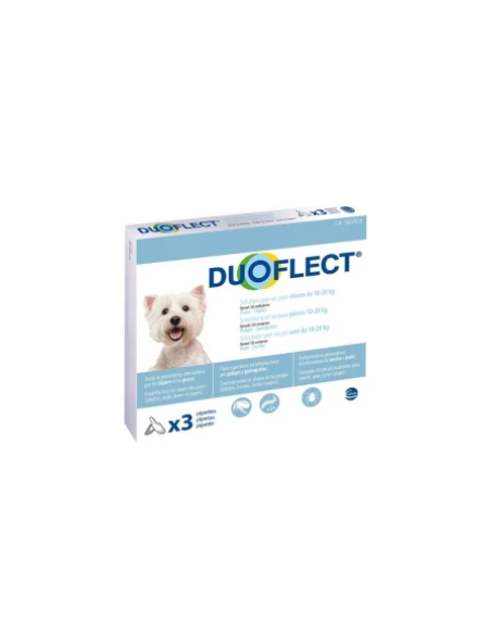 Duoflect Dog 10-20 Kg 3 pipette. Antiparassitario Cani