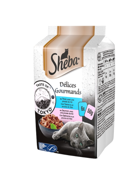 Sheba Delice Gourmands Tokyo 6X50 gr.Cibo umido per gatti