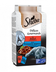 Sheba Delice Gourmands Paris  6X50 gr.Cibo Umido Per Gatti