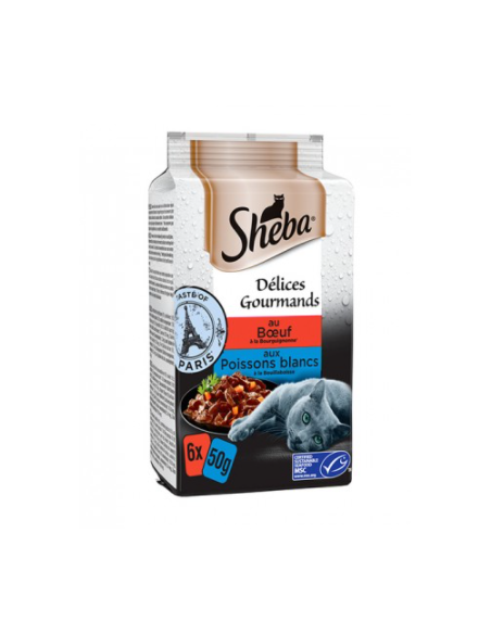 Sheba Delice Gourmands Paris  6X50 gr.Cibo Umido Per Gatti