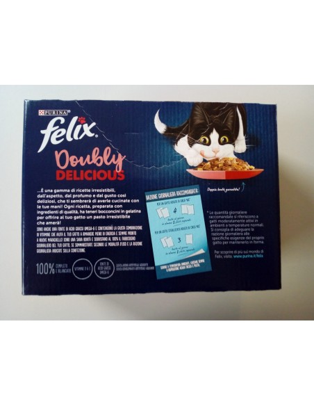 Felix Multipack le Doubly Delicious selezioni miste in gel.12x 85gr.Cibo Umido Per Gatti