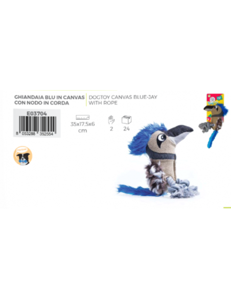 Ghiandaia Blu Con Corda . Giochi Per Cani