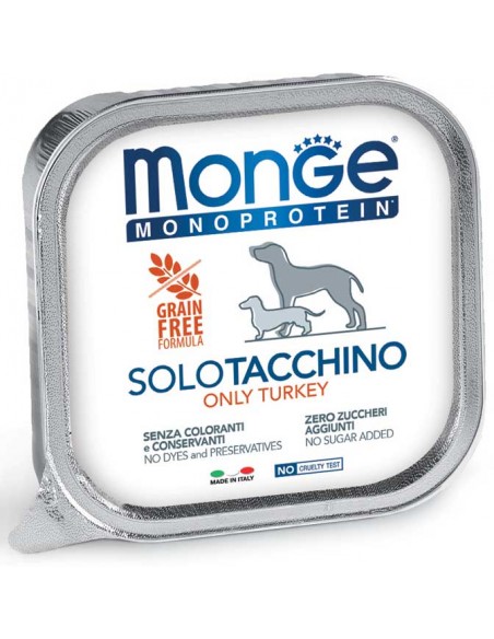 Monge Monoproteico Solo Tacchino Gr 150. Mangime Umido Per Cani