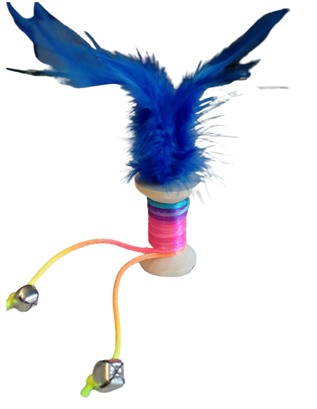 Giochi Rullo Colorato Con campanelli e piuma . Giochi Per Gatti