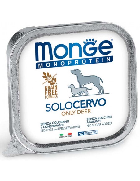 Monge Monoproteico Solo Cervo gr 150. Cibo Umido Per cani