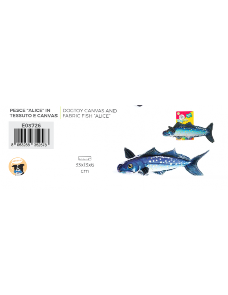 Pesce Alice Tessuto Giochi per Cani