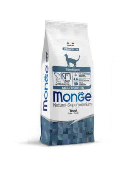 Monge Sterilizzato Trota kg 10. Cibo Secco Per Gatti