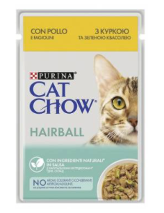Purina Cat Chow Busta Hairball Pollo e Fagiolini  gr 85. Cibo Umido Per Gatti