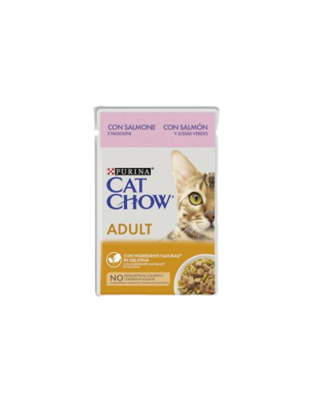 Purina Cat Chow Busta Con Salmone e Fagiolini gr 85.Cibo Umido Per Gatti