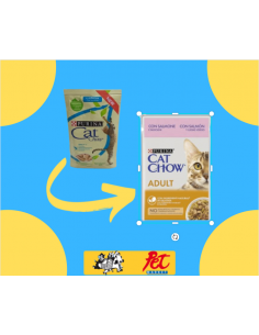 Purina Cat Chow Busta Con Salmone e Fagiolini gr 85.Cibo Umido Per Gatti 2
