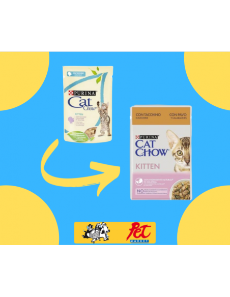 Purina Cat Chow Busta Kitten Tacchino gr 85. Cibo Umido Per Gattini