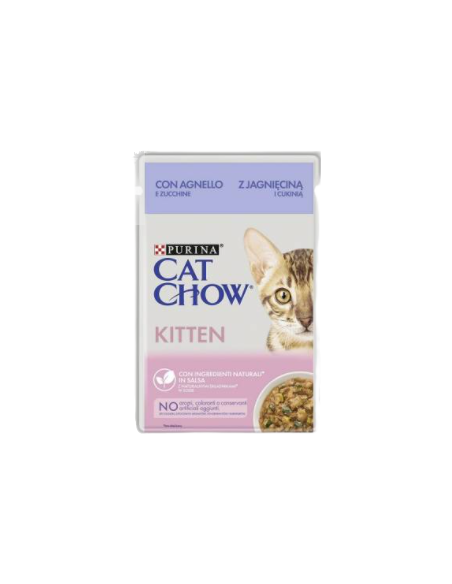 Purina Cat Chow Busta Kitten Agnello e Zucchine in salda gr 85. Cibo Umido Per gattini