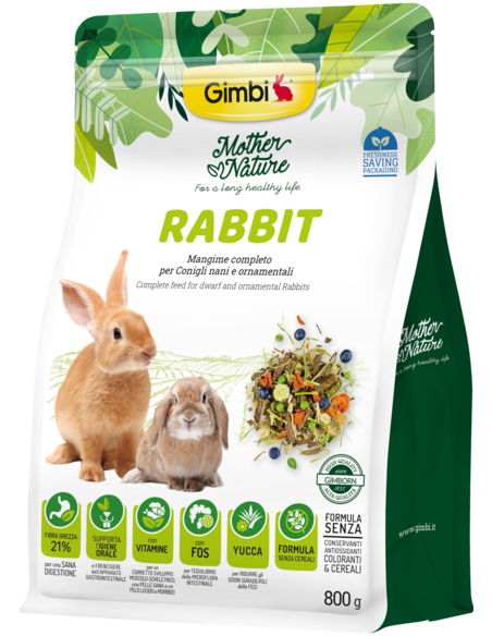 Gimbi Mother Nature Rabbit gr 800. Mangime Per Roditori