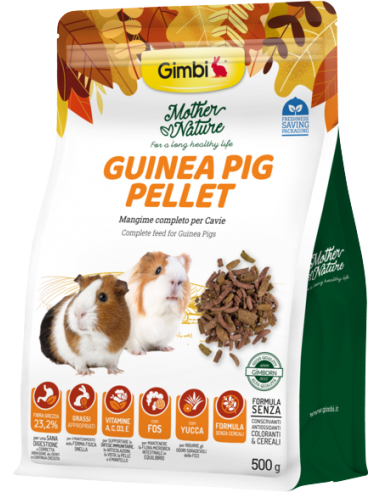 Gimbi Mother Nature Guinea Pig Pellet gr 500. Mangime Per Roditori