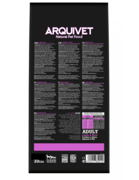 Arquivet Dog Adult Agnello e Riso kg 3. Cibo Secco Per Cani