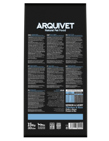 Arquivet Dog Senior Light kg 15. Cibo Secco Per Cani