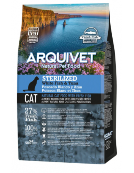 Arquivet Cat Sterilizzato Pesce Bianco e Tonno kg 1,5. Mangime Secco Per Gatti