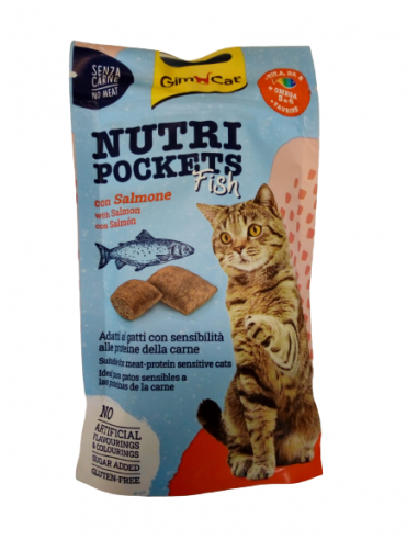 Gimcat Nutri Pocket  Fish Con Salmone  gr 60 . Snack Per Gatti