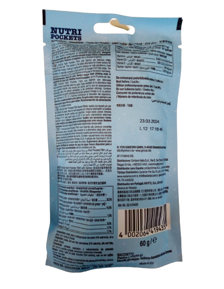 Gimcat Nutri Pocket  Fish Con Salmone  gr 60 . Snack Per Gatti