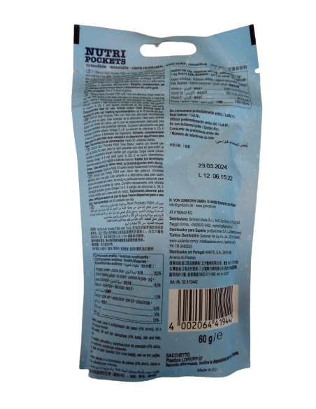Gimcat Nutri Pocket  Fish Con Tonno  . Snack Per Gatti