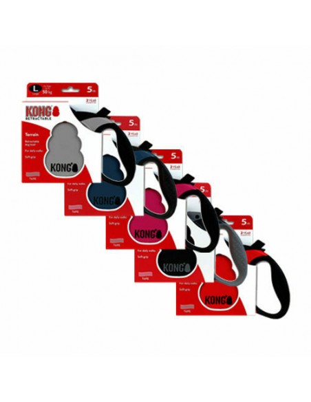 Kong Terrain Misura Xsmall  3 metri. Nero . Guinzaglio Per Cani