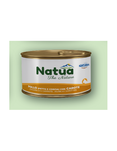 Natua Broth Cat Pollo (Coscia petto) Carote gr.85.Cibo Umido Per Gatti.