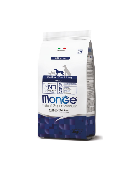 Monge Medium Adult kg 3- Crocchette Per Cani