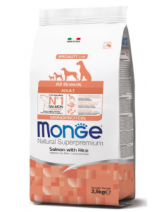Monge Salmone e Riso All Breeds Kg 12. Crocchette Per Cani