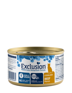Exclusion Mono Noble Grain Sterilized manzo gr.85- Cibo Umido Per Gatti