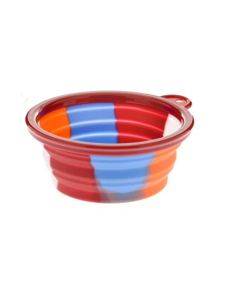 Ciotola Rainbow Silicone 1 litro Rossa . Mangiatoie Per Cani