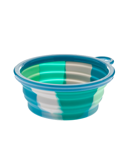 Ciotola Rainbow Silicone 1 litro Azzurra. Mangiatoie Per Cani