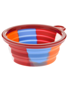 Ciotola Rainbow Silicone ml 350 Small.Rosso . Mangiatoie Per cani