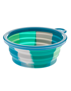Ciotola Rainbow Silicone Small  350 ml Azzurro  Mangiatoie Per Cani.