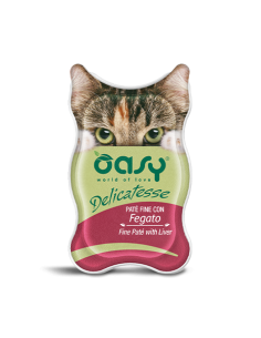 Oasi Delicatesse Pate' Con Fegato Gr.85. Cibo Umido Per gatti