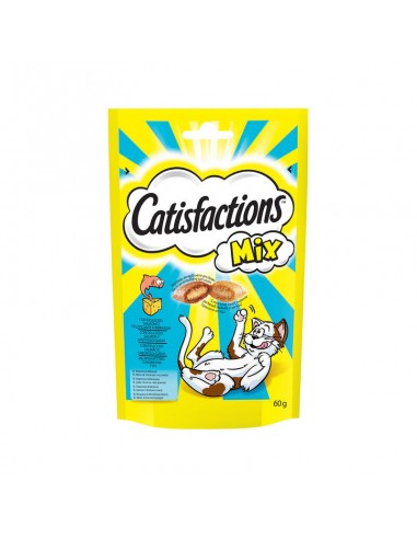 Catisfaction Mix Con Salmone e Formaggio gr 60. Snack Per Gatti