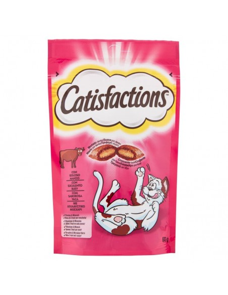 Catisfactions Con Manzo gr 60. Snack Per Gatti