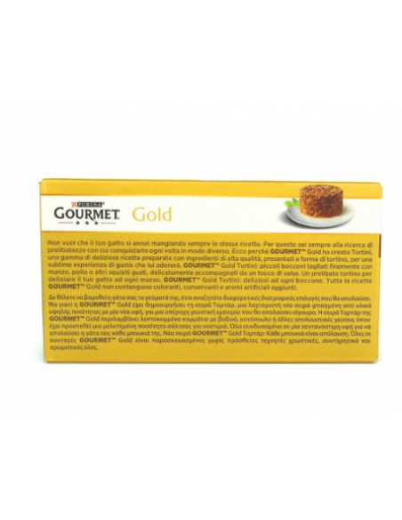 Gourmet Gold Tortini Manzo e Pollo 4 x 85 gr . Cibo Umido Per Gatti