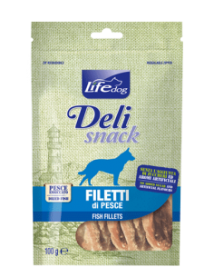 LIFE dog Delisnack Filetto essiccato di Pesce gr.100- Snack per Cani