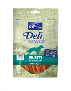 LIFE dog Delisnack Filetto essiccato di Agnello gr.100. Snack Per Cani